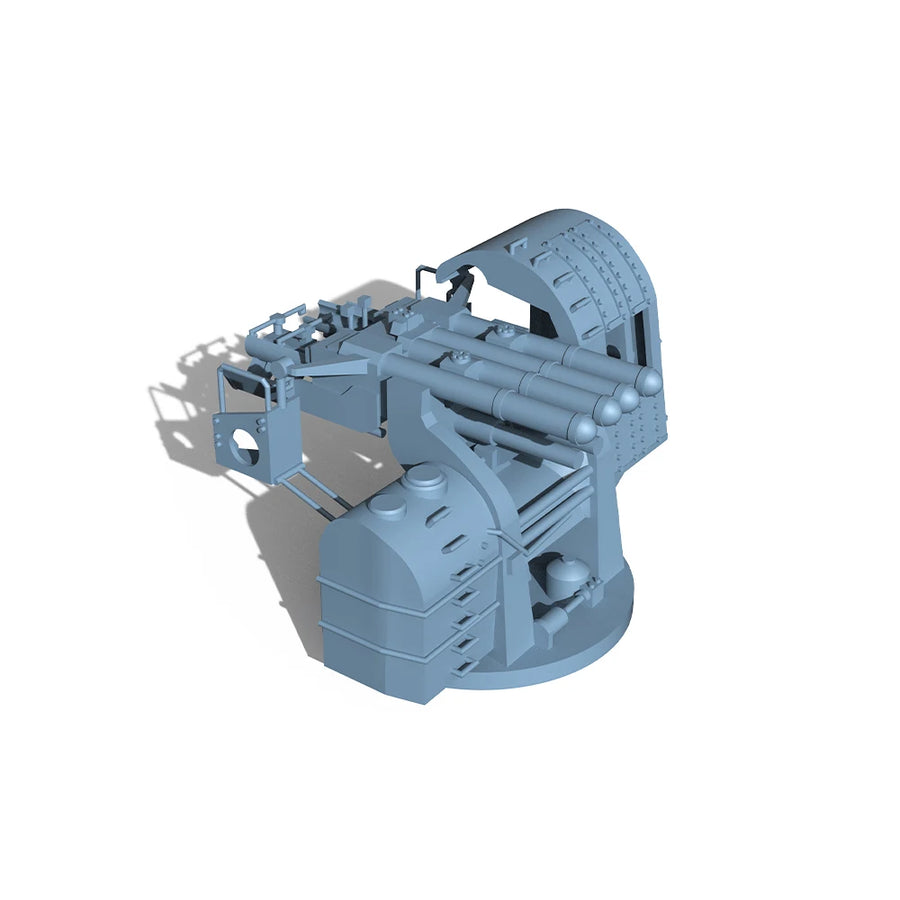 IJN Type 89 127mm Twin AA Gun Mount 1/200 Resin Model Kit - 1/200 resin model view 2