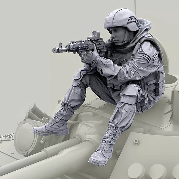 Modern Tactical Operator Mounted on Vehicle with M4 Carbine 1/35 Resin Figure Kit