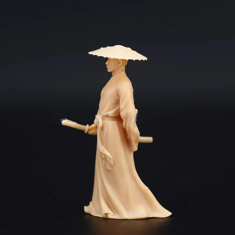 Asian Warrior Woman with Parasol 1/64 Resin Figure Kit - 1/64 resin model view 3