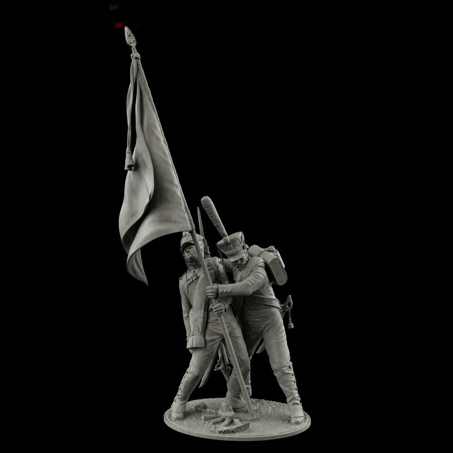 Napoleonic Russian Standard Bearers Borodino 1812 75mm Resin Diorama Kit - unpainted resin model kit