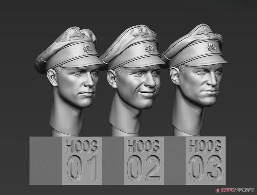 WWII German Soldier Head Variants 1/35 Resin Figure Kit - 1/35 resin model view 2