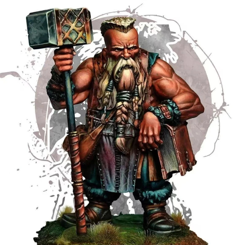 Dwarf Blacksmith with Hammer 70mm Resin Figure Kit - 70mm resin model view 3