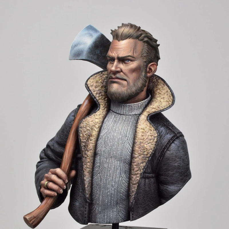 Bearded Lumberjack with Axe 1/10 Scale Resin Bust - 1/10 resin model view 2
