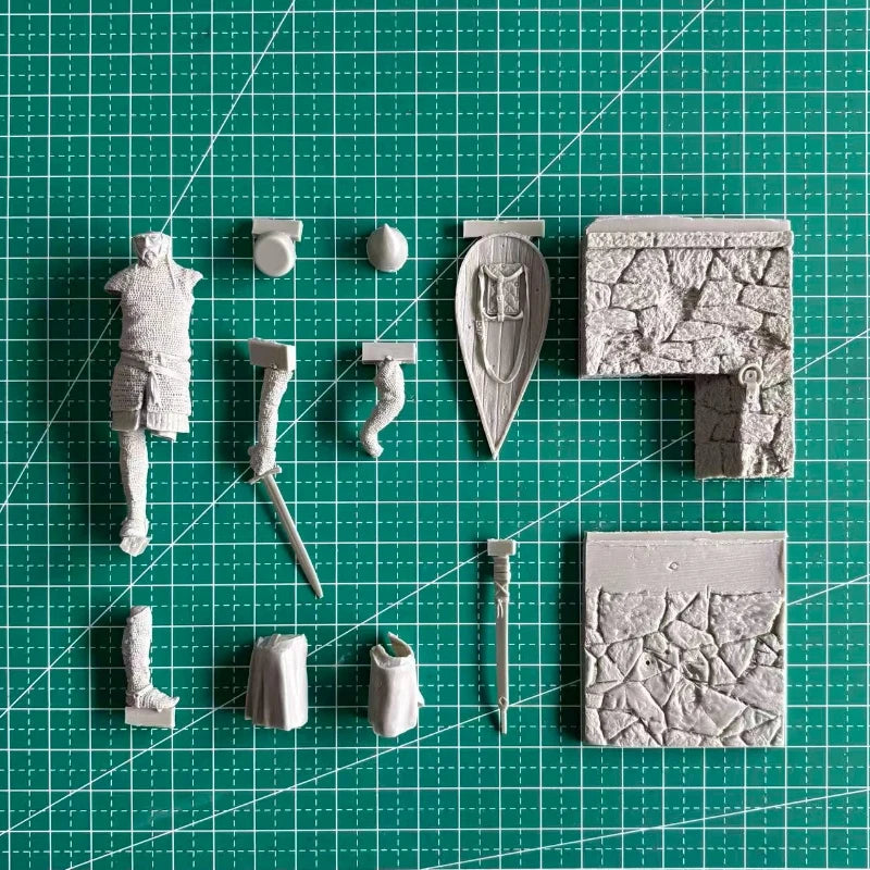 Norman Knight with Shield 75mm Resin Figure Kit - 75mm resin model view 2