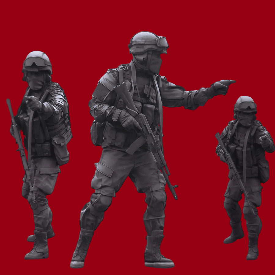 Modern Tactical Soldier Team 1/35 Resin Figure Kit - 1/35 resin model view 2