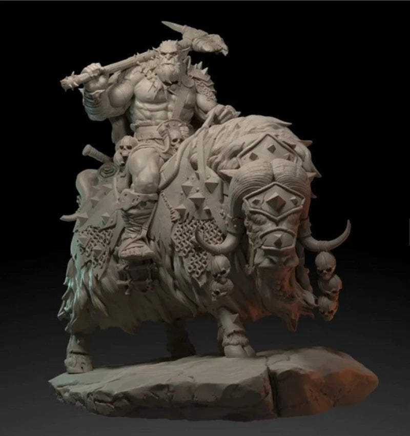 Orc Warlord on Boar Mount 75mm Resin Figure Kit - 75mm resin model view 4