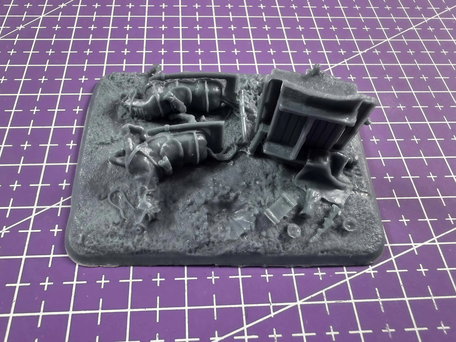 1/72 Scale Carriage Layout Resin Terrain Diorama Kit - 1/72 resin model view 2