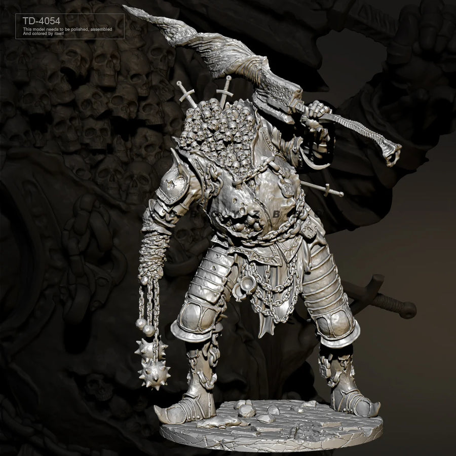Demonic Plague Knight with Staff 75mm Resin Figure Kit - 75mm resin model view 5