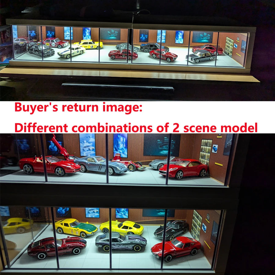 1/64 Scale Miniature Car Showroom Diorama Resin Model Kit Display - 1/64 resin model view 4