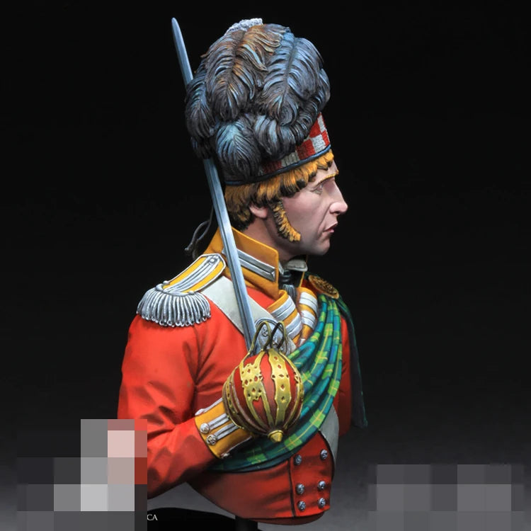 Gordon Highlander Officer Waterloo 1815 1/10 Resin Bust - 1/10 resin model view 5
