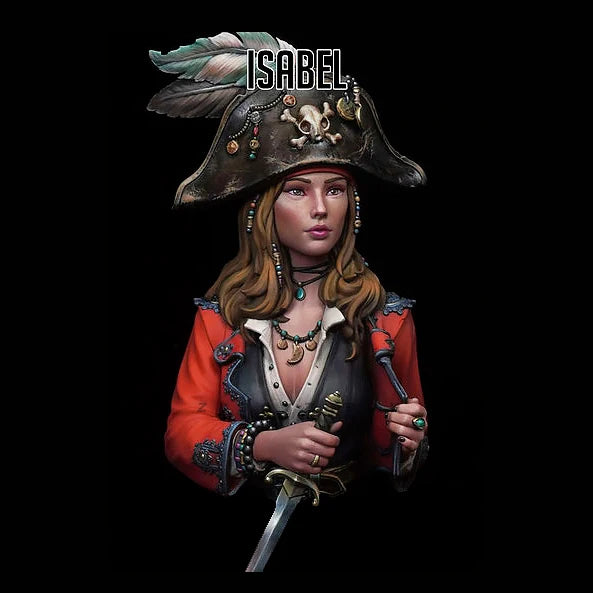 Female Pirate Captain Isabel 1/12 Resin Bust - 1/12 resin model view 2
