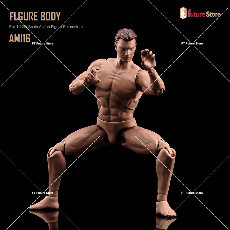Muscular Male Action Figure Body 1/12 Scale Resin Kit with Articulated Joints - 1/12 resin model view 3