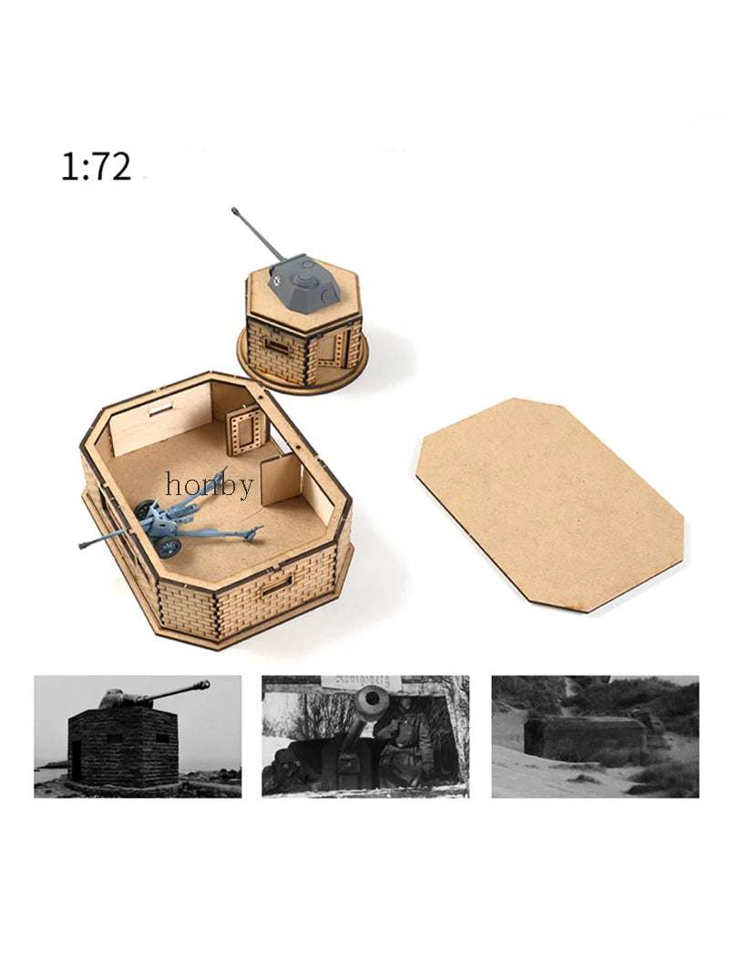 WWII Coastal Defense Bunker with Gun Turret 1/72 Resin Diorama Kit - resin model view 4