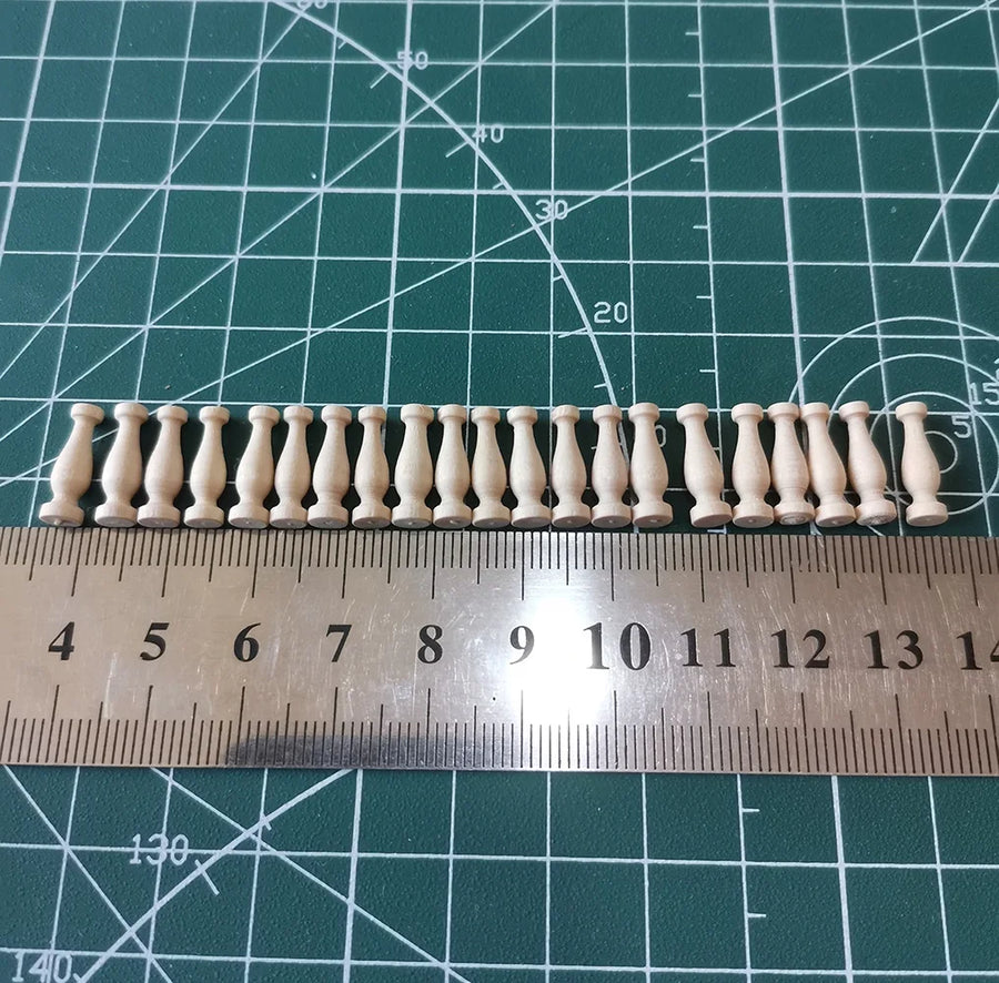 Ancient Ship Wooden Handrail Balusters 28mm Resin Model Parts Kit - 28mm resin model view 2