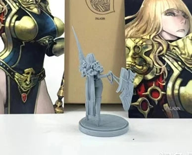 Fantasy Female Dark Paladin with Demon Mask and Sword 75mm Resin Figure Kit - resin model view 3