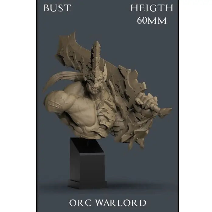 Orc Warlord 60mm Resin Bust - 60mm resin model view 2