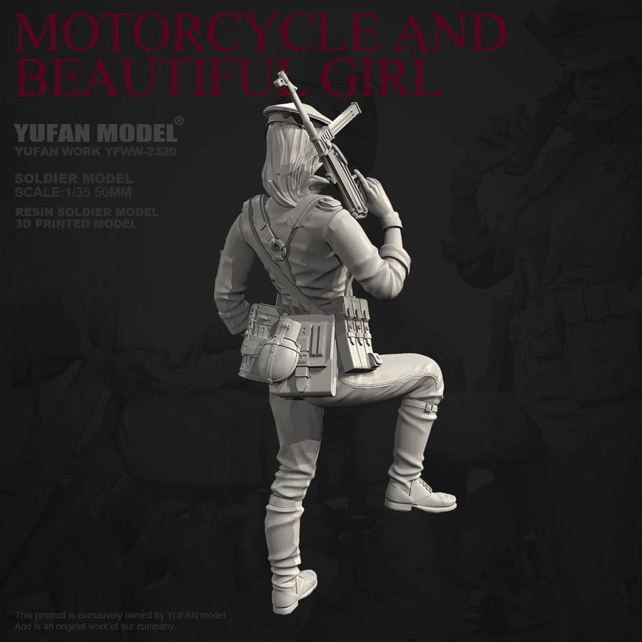 WWII Female Soldier with Rifle 1/35 Scale Resin Figure Kit - 1/35 resin model view 3