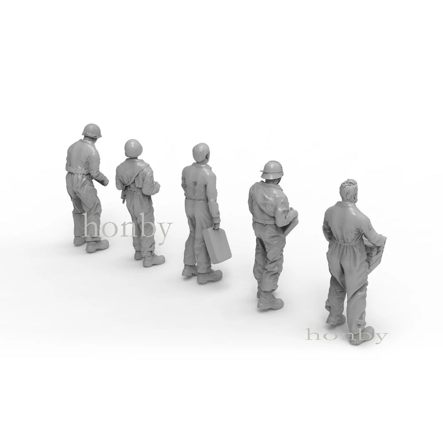 WWII Soldier Squad Set 1/35 Scale Resin Figures Kit - 1/35 resin model view 2