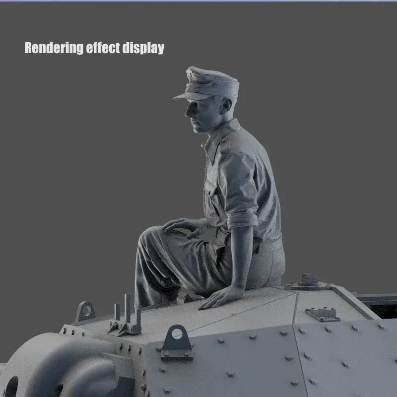 WWII British Crusader Mk.II Tank Commander 1/35 Resin Figure Kit - 1/35 resin model view 2