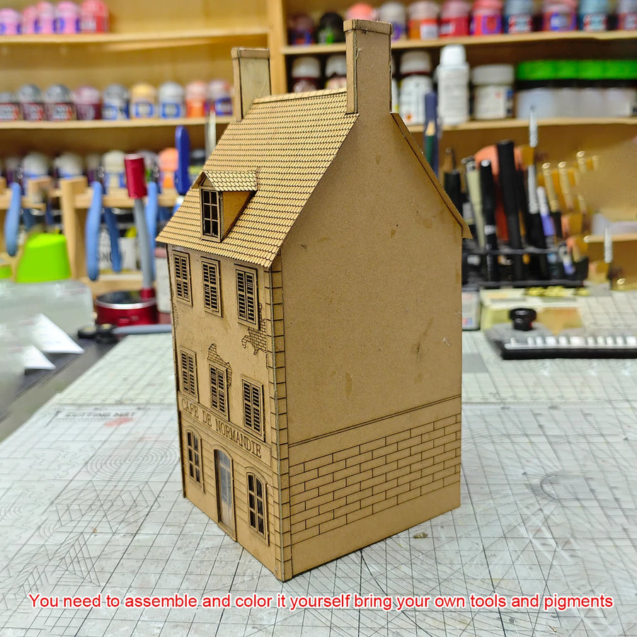 European Cafe Building Townhouse 1/72 Resin Terrain Diorama Kit - 1/72 resin model view 5