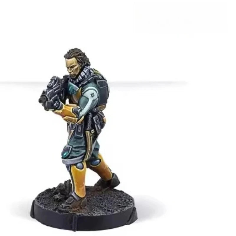 Sci-Fi Military Squad Three Soldiers Futuristic Armor 28mm Resin Figure Set - resin model view 2