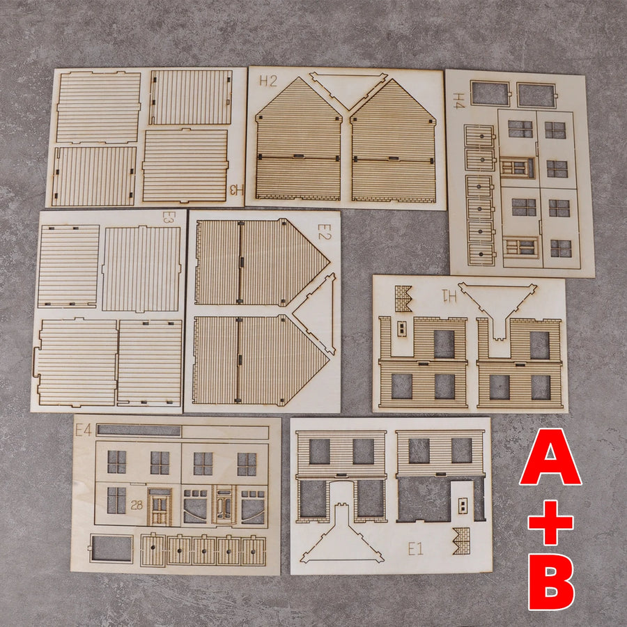Two-Story Log Cabin House 1/72 Resin Terrain Diorama Kit - 1/72 resin model view 6