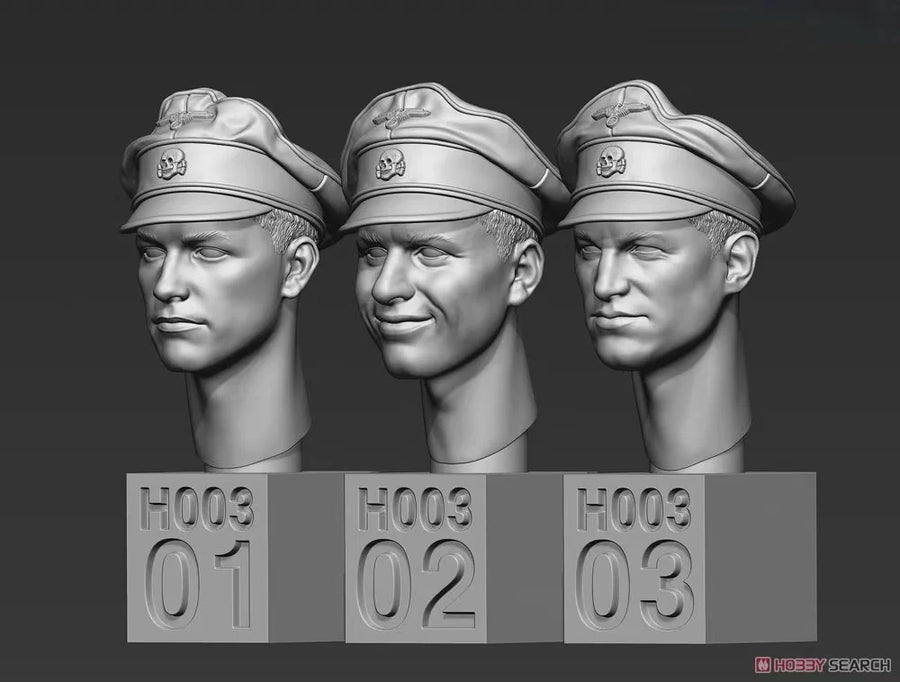 WWII German Soldier Head Variants 1/35 Resin Figure Kit - 1/35 resin model view 3