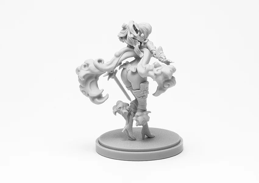 Fantasy Female Warrior Storm Armor with Sword 75mm Resin Figure Kit - resin model view 2