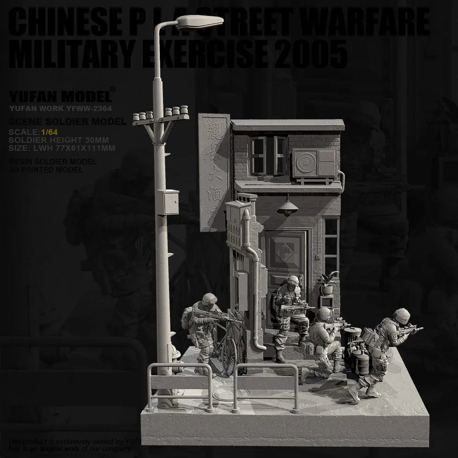 Victorian Corner Building Street Scene Diorama 1/64 Resin Kit - resin model view 3