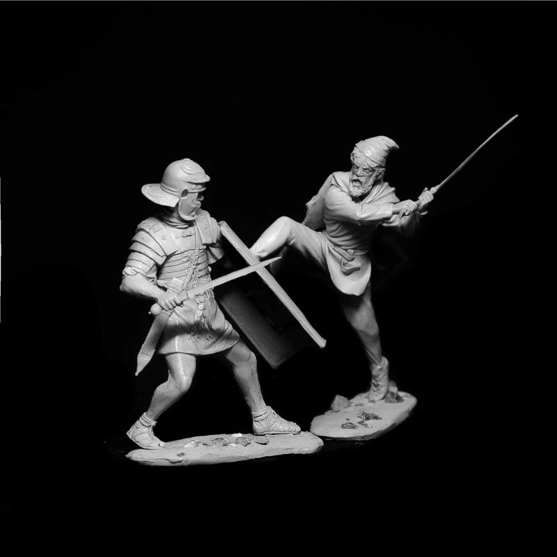 Ancient Roman Gladiators Combat Duel 75mm Resin Figure Set - 75mm resin model view 2