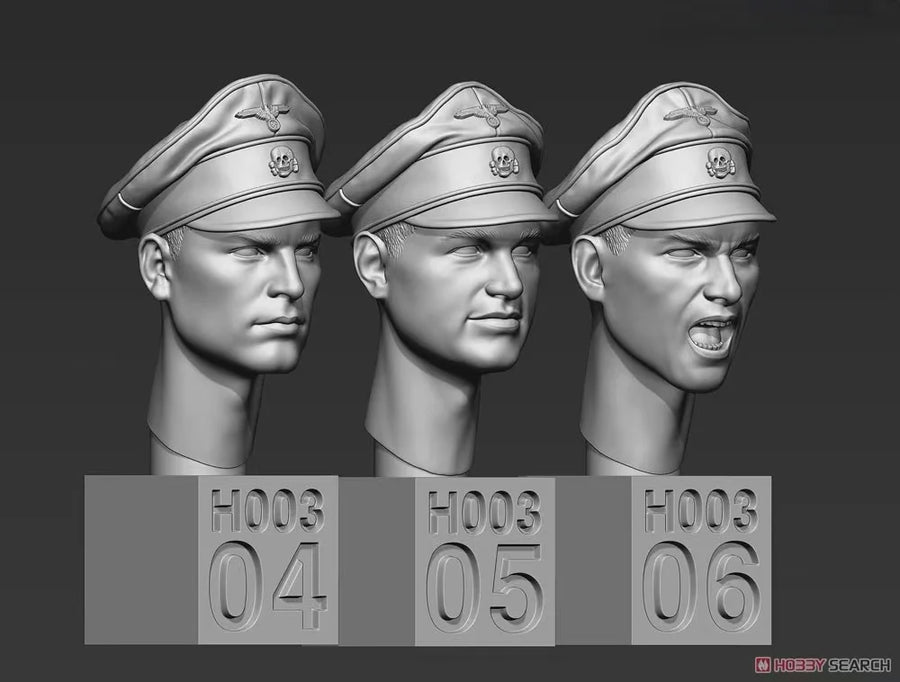 WWII German Soldier Head Variants 1/35 Resin Figure Kit - 1/35 resin model view 4