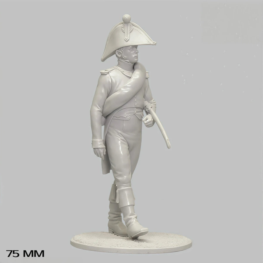 French Napoleonic Infantry Officer 75mm Resin Figure Kit - 75mm resin model view 3