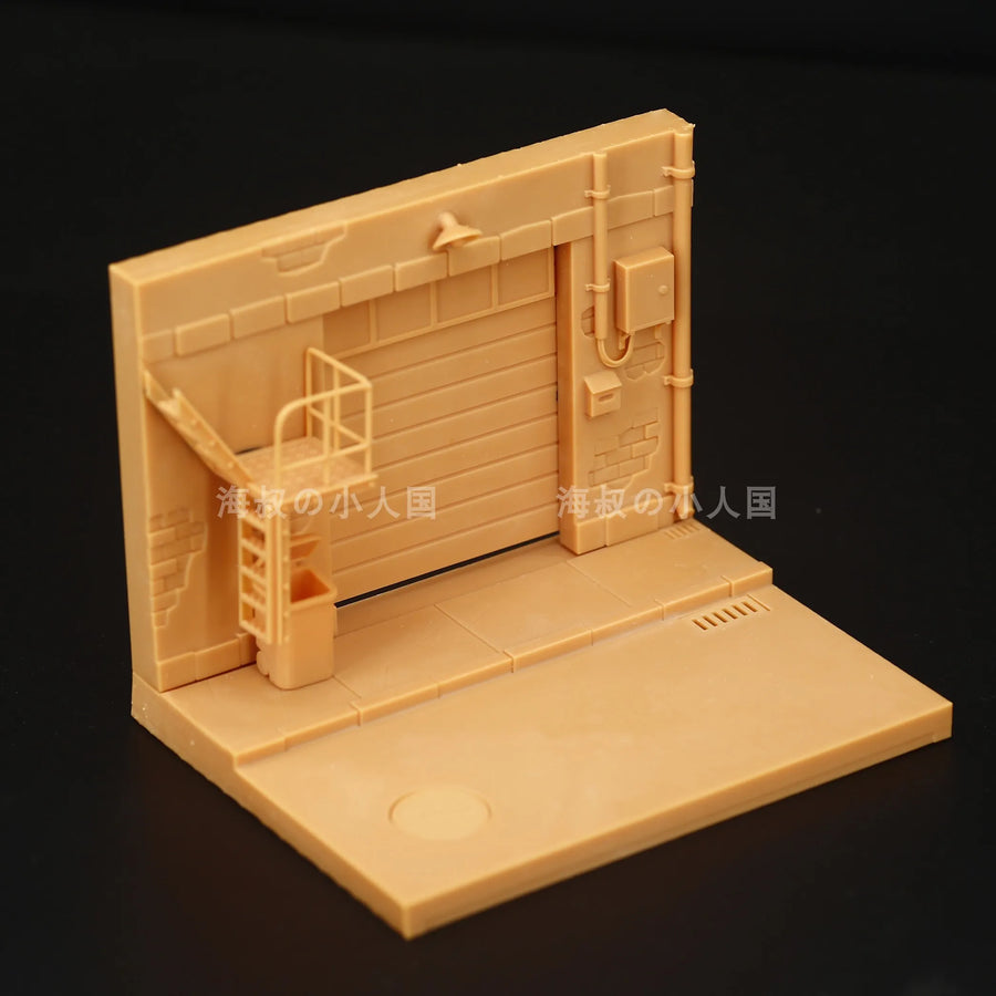 1/64 Scale Modern Garage Diorama Resin Terrain Kit with Street Props - 1/64 resin model view 3