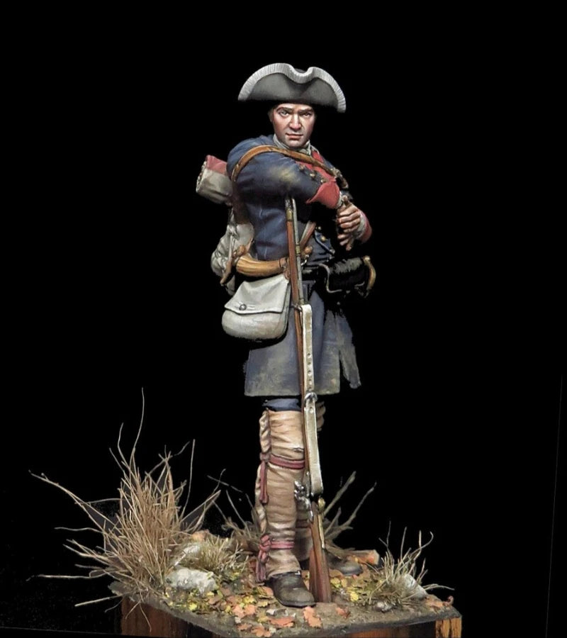 US Colonial Militia Soldier 1/24 Scale Resin Figure Set - 1/24 resin model view 2
