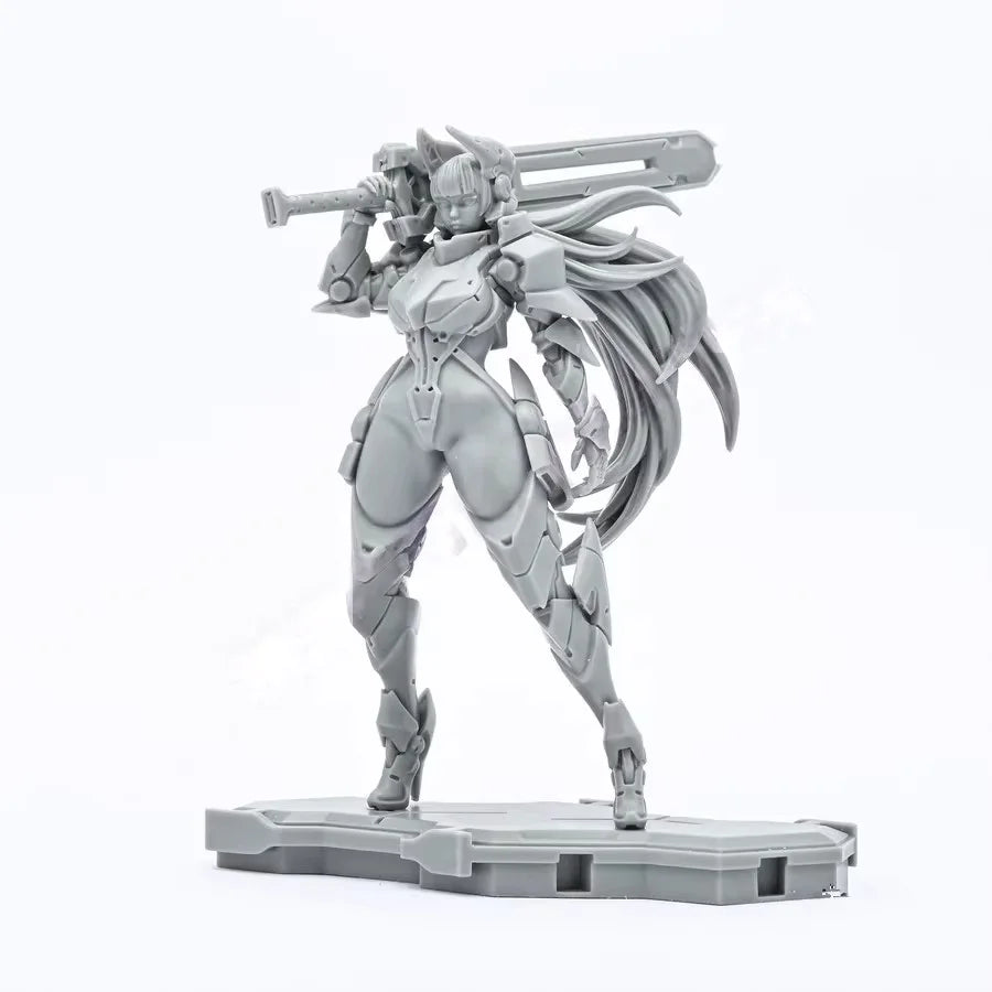 Female Mecha Soldier with Rifle 75mm Resin Model Kit - 75mm resin model view 2