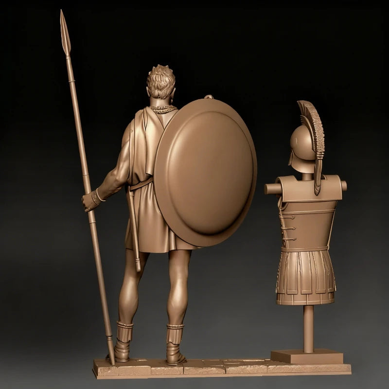 Ancient Greek Hoplite Warrior with Shield 75mm Resin Figure Kit - 75mm resin model view 2