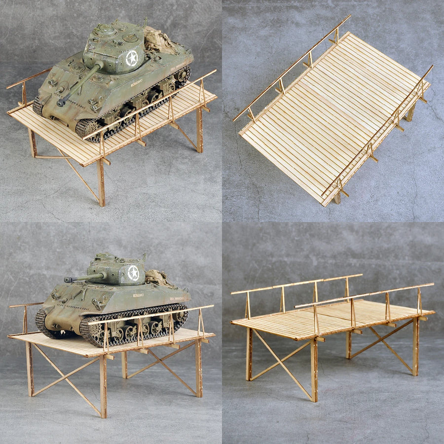 Wooden Pontoon Bridge Diorama Base 1/35 Scale Resin Terrain Kit - 1/35 resin model view 3