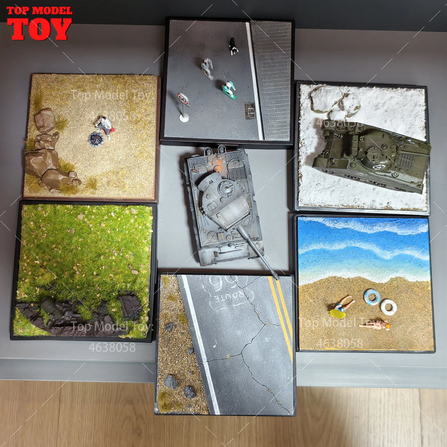 1/87 Scale Mixed Terrain Diorama Resin Kit with Ruins Highway Scene - 1/87 resin model view 2