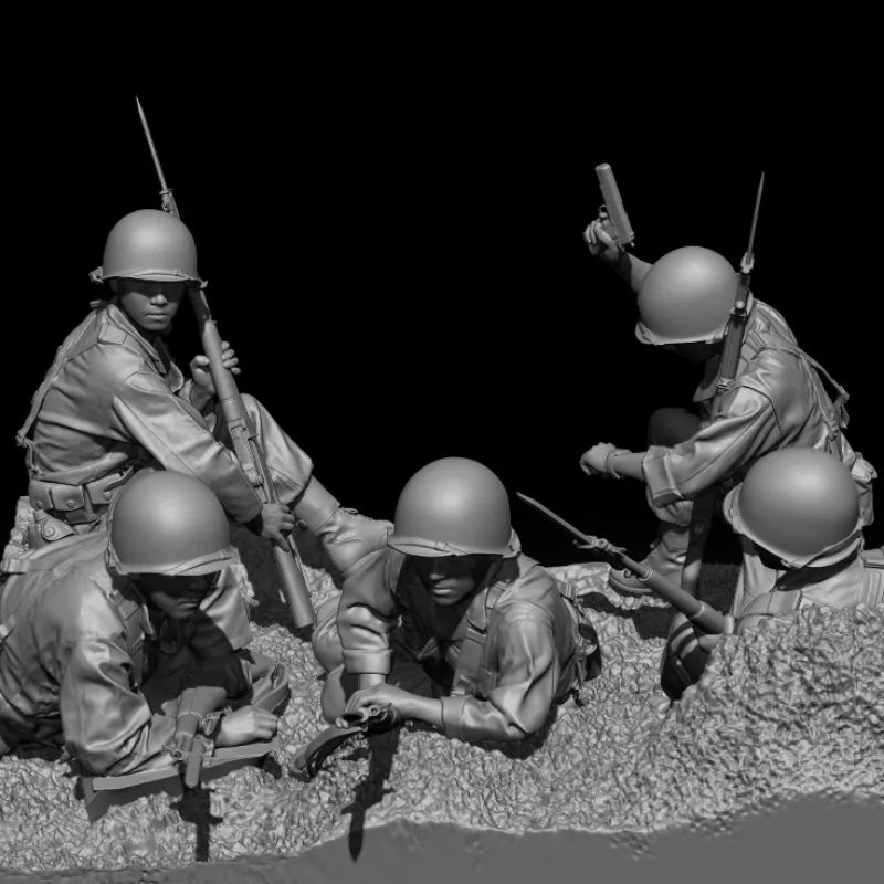 WWI Trench Assault Squad 1/35 Resin Figure Diorama Set - 1/35 resin model view 2