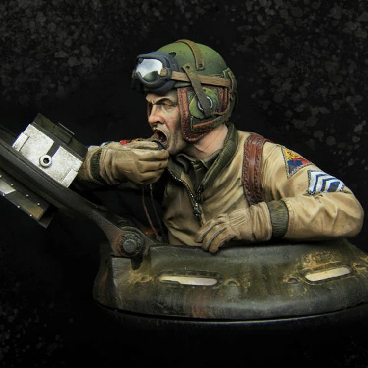 WWII US Army Air Forces Pilot Bust 1/9 Resin Kit - resin model view 2