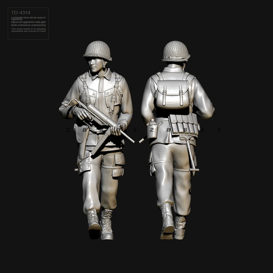 WWII British Infantry Set with Rifles 1/35 Resin Figure Kit - resin model view 3