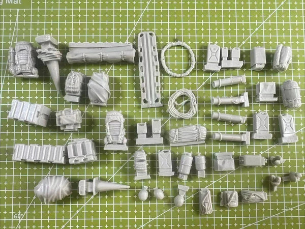 1/35 Military Diorama Accessory Sprue - Field Gear & Vehicle Equipment Parts