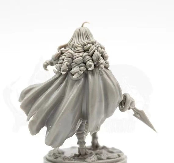 Fantasy Female Warrior with Dual Blades and Ornate Armor 75mm Resin Figure Kit - resin model view 3