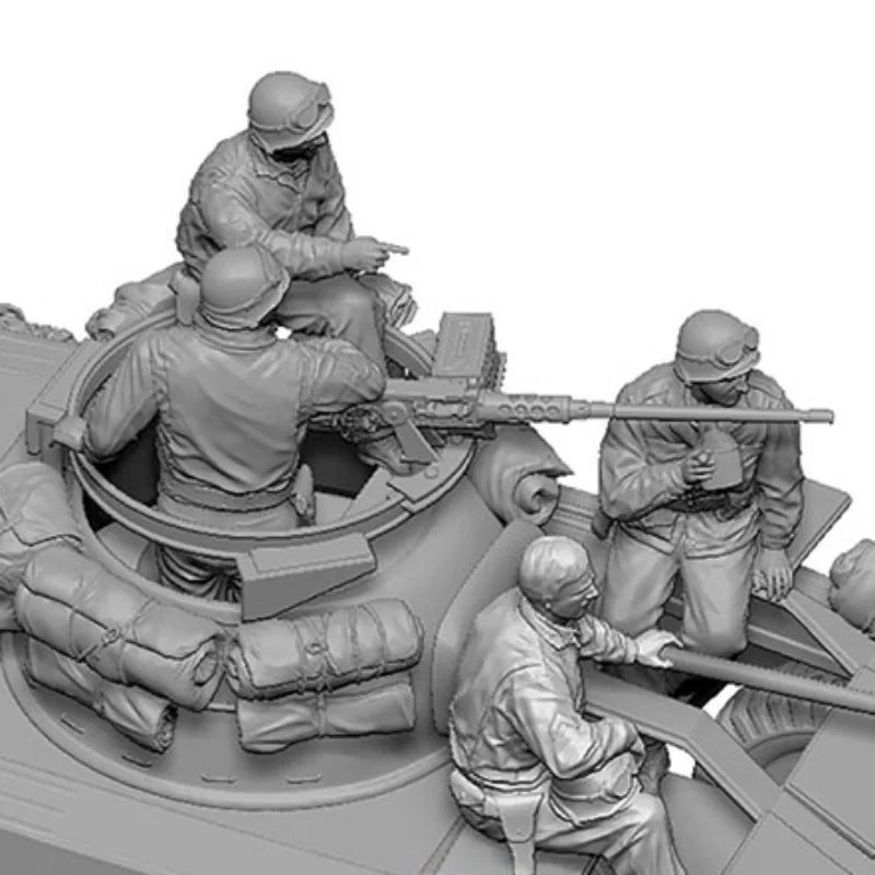 WWII US Tank Crew 4-Figure Set 1/35 Scale Resin Diorama Kit - 1/35 resin model view 3