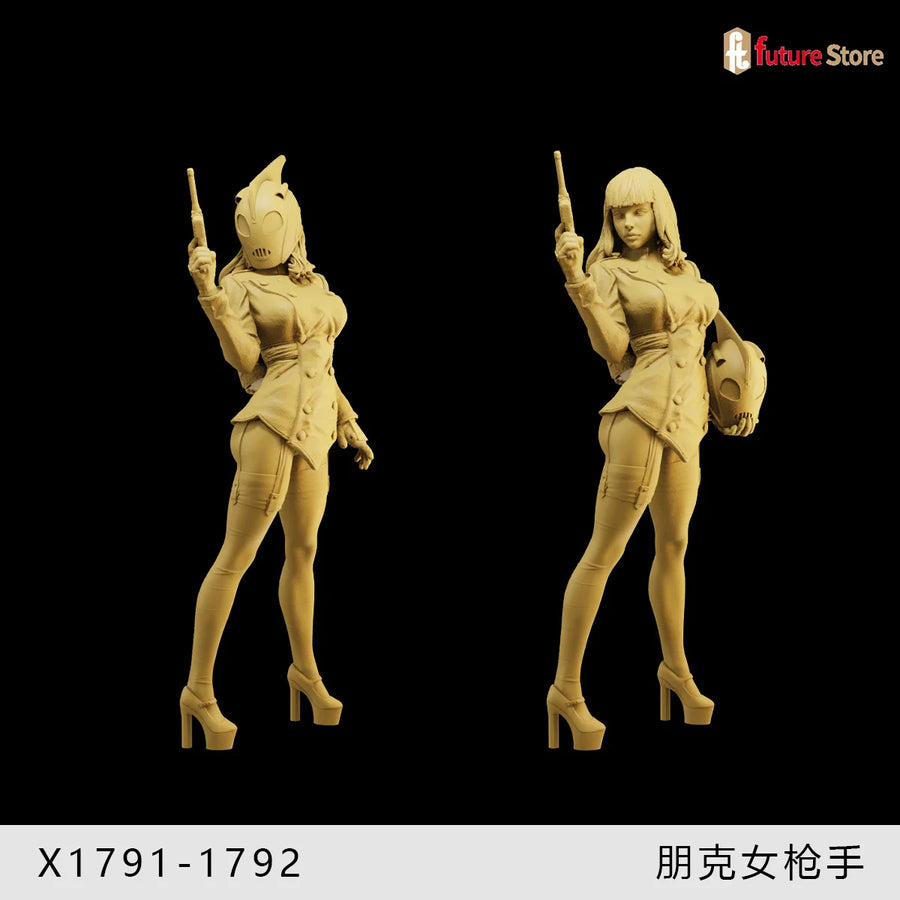 1920s-1930s Prohibition Era Gangster Girl with Thompson SMG 1/24 Resin Figure Kit - resin model view 4