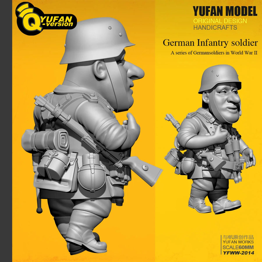 WWII German Infantry Soldier 1/60 Resin Figure Kit - 1/60 resin model view 2