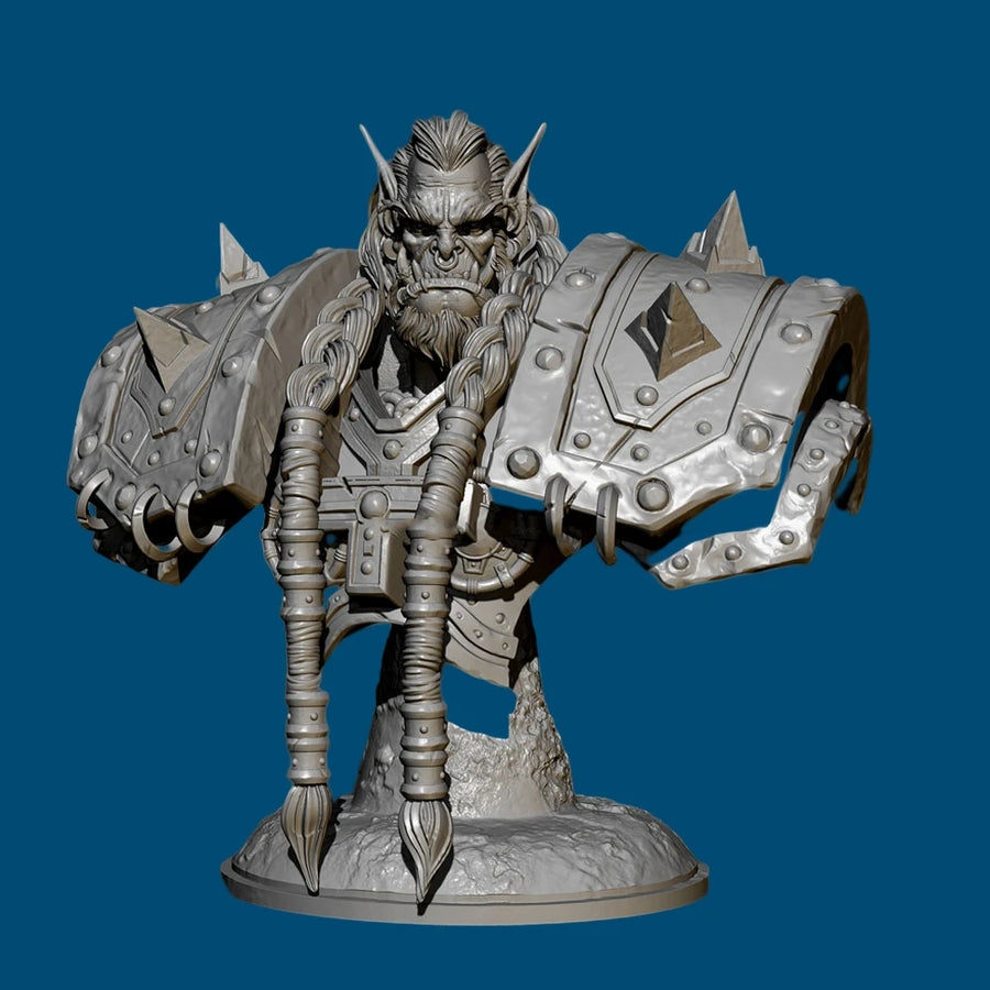 Horned Demon Warlord 55mm Resin Bust - 55mm resin model view 5