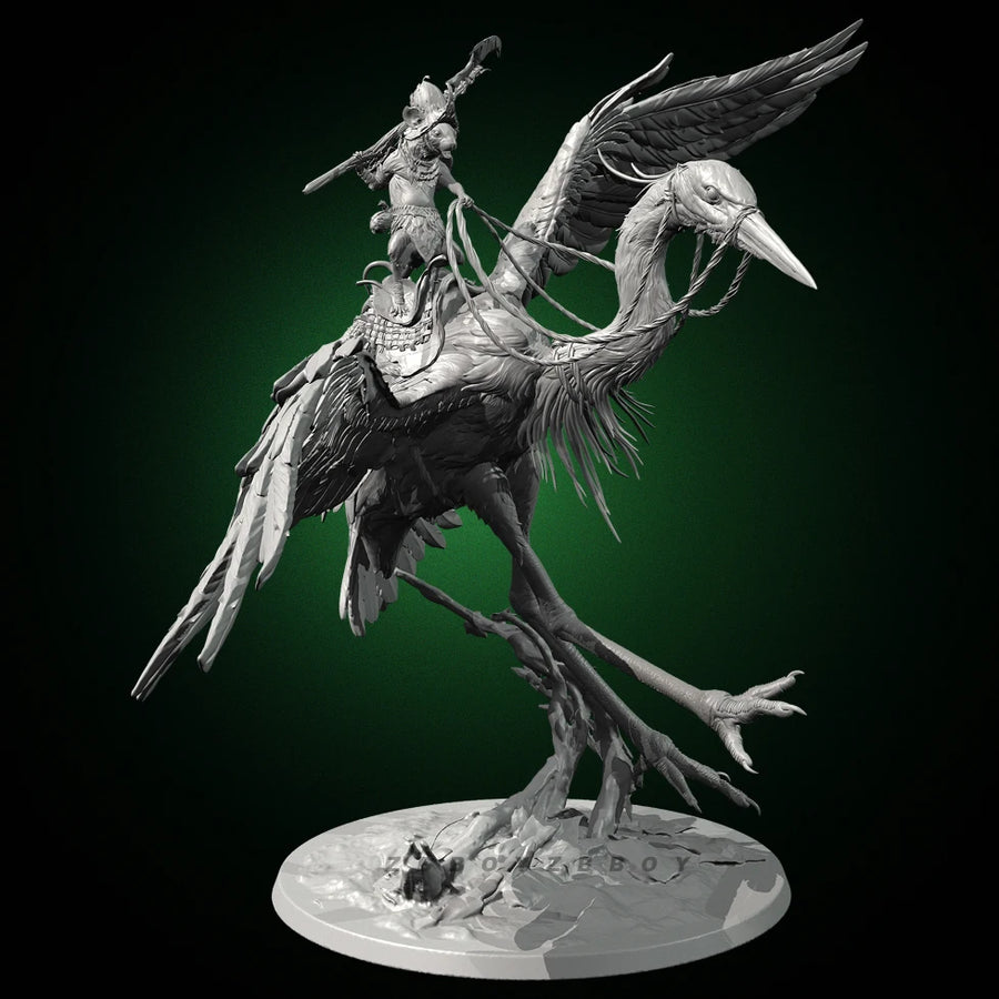 Winged Sorceress on Perched Bird 110mm Resin Figure Kit - 110mm resin model view 2