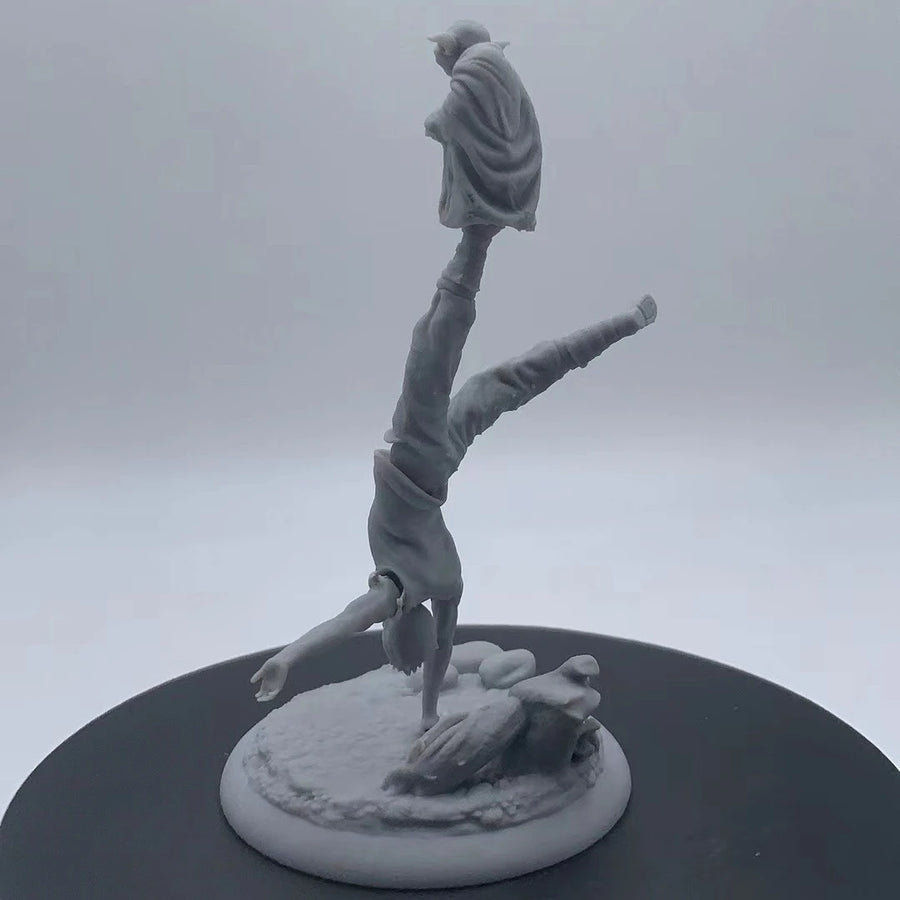 Fantasy Acrobat Duo on Horizontal Bar 120mm Resin Figure Kit - resin model view 4