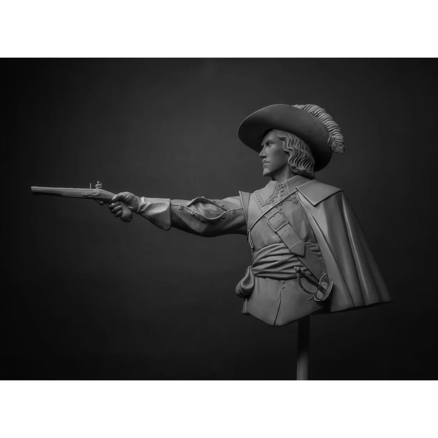 18th Century Musketeer Officer 1/10 Resin Bust - 1/10 resin model view 5